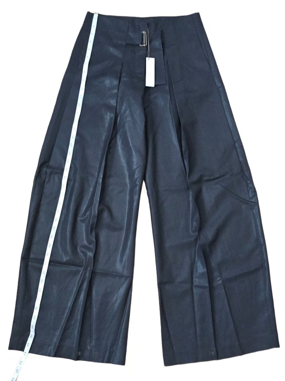 Rozae Nichols Black Wide-Leg Pants with Belted Detail | Size 4 - Picture 5 of 10